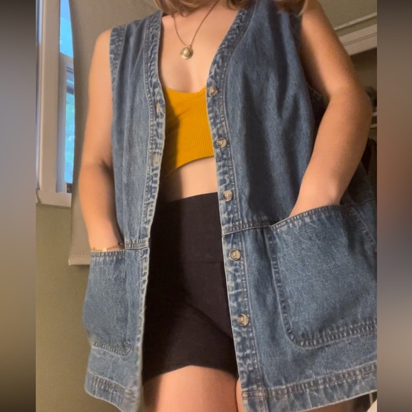 Blue true denim vest! Size large! - Picture 3 of 4